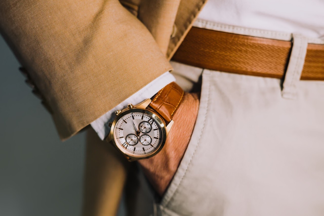 hand in pocket with watch
