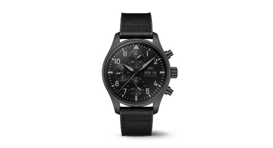 a black watch by IWC made of Ceratanium