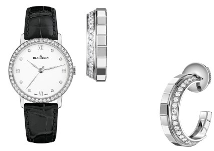 a Blancpain watch and Chopard earrings