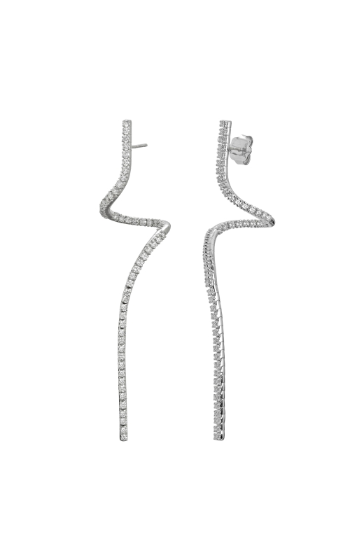 18K White Gold Diamond Twist Tennis Earrings